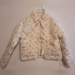 Super Cute Cream Flowery Jacket For Sale